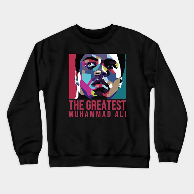 The Greatest Muhammad Ali in WPAP Crewneck Sweatshirt by mursyidinejad